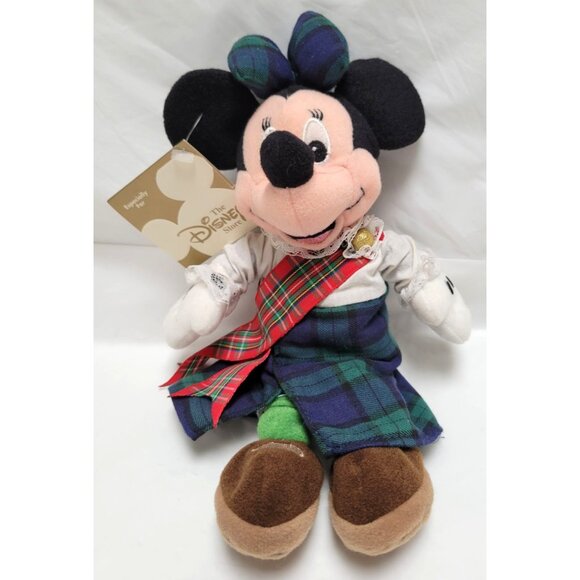 Vintage Disney Store Highland Minnie Mouse 9" Beanbag Plush Doll Tag NOS - Lot A - Picture 2 of 13